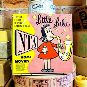 Vintage 1950s Little Lulu NTA Home Movies 8 MM Reel Box, Vintage Cartoons Movie Reels