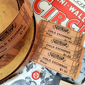 Vintage 1950s Clyde Beatty-Cole Combined Circus Tickets, Vintage Circus Child Exchange Tickets Memorabilia