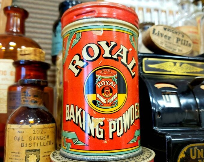 Vintage 1938 Royal Baking Powder Metal Tin Empty Can Etsy