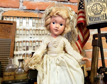 Antique Porcelain and Cloth Doll, Early 1900s, 1905, Antique Toy