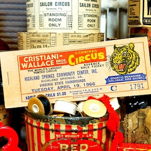 Entradas vintage para el circo Cristiani Wallace