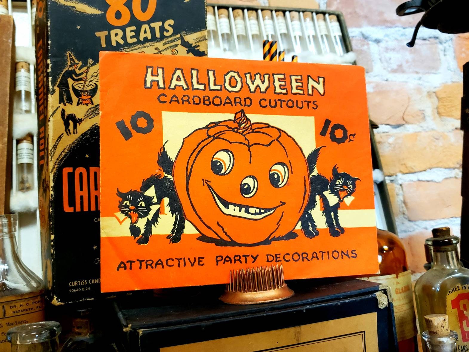 Vintage 1950s Halloween Cardboard Cutouts Halloween Etsy