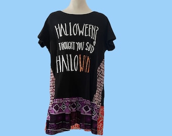 Lustiges Halloween Wein Themed T-Shirt Tunika Large
