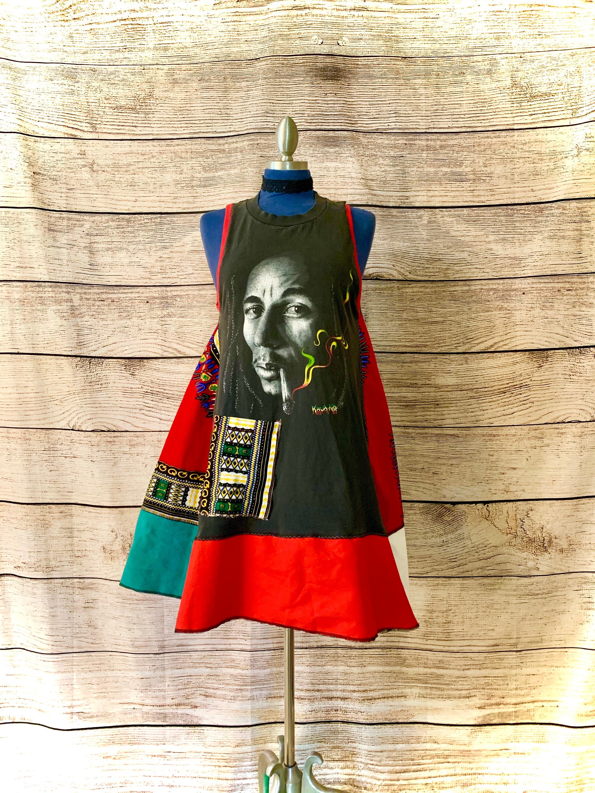 Up-Cycled Bob Marley Dress