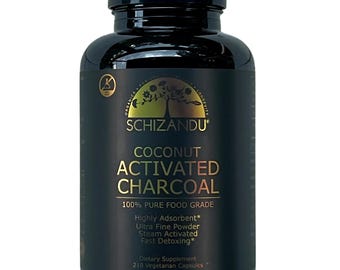 Cápsulas de carbón de coco activado orgánico 100 % puro - 210 unidades