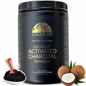 Activated Charcoal Powder, Organic, From COCONUT, Certified Food Grade, 25 oz JAR (12 oz by WEIGHT)