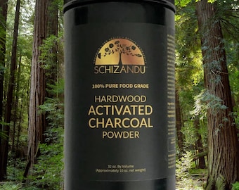 Activated Hardwood Charcoal Powder, Organic, 100% Pure FOOD GRADE, large 32 oz Size Jar (10 oz by WEIGHT)