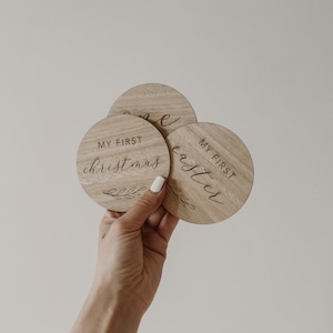 Baby Monthly Milestone Discs | Baby Meilenstein Requisiten | Baby Meilenstein Scheiben aus Holz