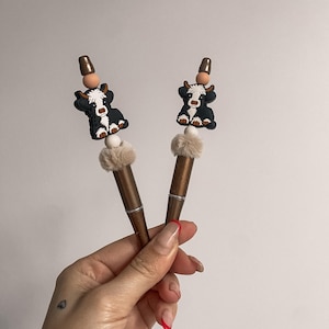 Novelty Beaded Pens | Cow themed | Fun Gift | Highland Cow | Country Accessories | Cowgirl | Handmade Pen |