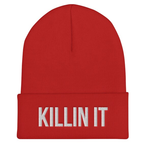 KILLIN IT Embroidered Cuffed Beanie - Etsy