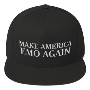 Make America Emo Again Hat Embroidered Snapback Flat Bill Cap