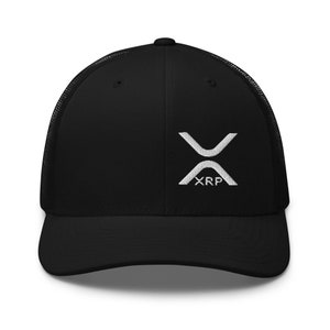 Trucker Hat Embroidered XRP Crypto X Cryptocurrency Mesh Back Classic Cap