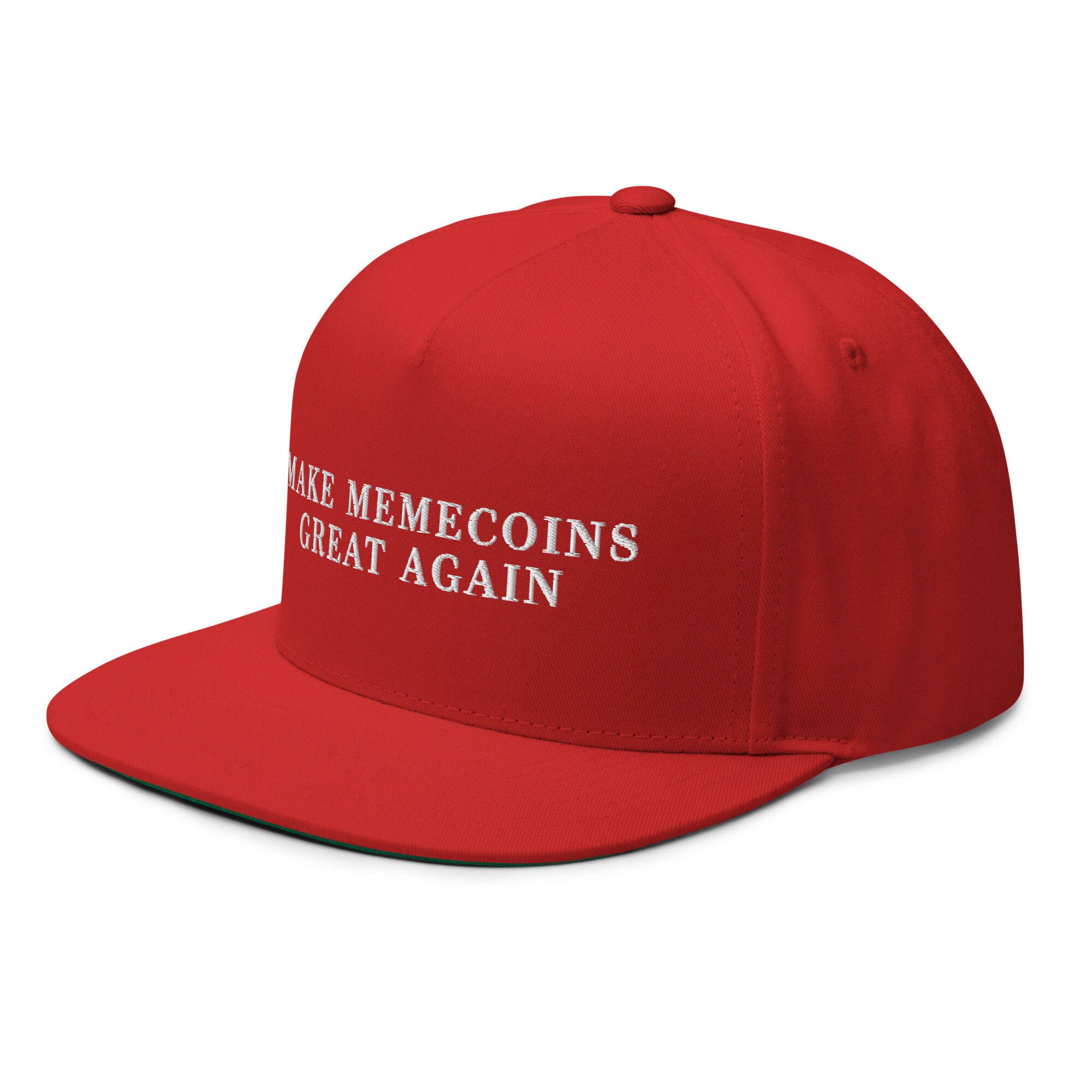 Make Memecoins Great Again Hat Embroidered Snapback Flat Bill 