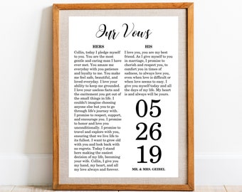 Custom Wedding Vow Art - Print Ready