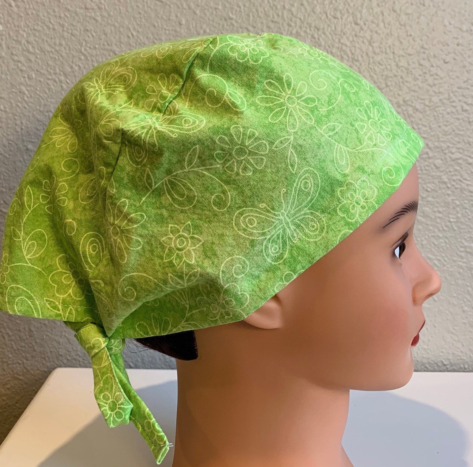 Spring Green Scrub Cap with Buttons 13 Scrub Hat Surgical Etsy