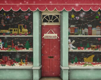 Christmas Shop, Photography Background, Backdrop, Floordrop, Studio Prop