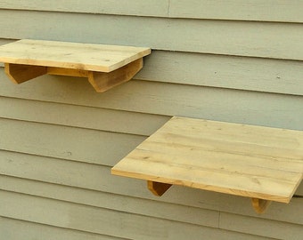 Outdoor Cedar Cat Wall System: Perch - Weather Resistant to attach to outdoor wall for Cats to Climb, Play and Lounge