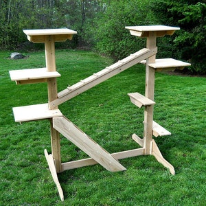 Outdoor (or Indoor) Cedar Cat Gym - Weather Resistant Multiple Perches for Cats to Climb, Play and Lounge Inside or Outside