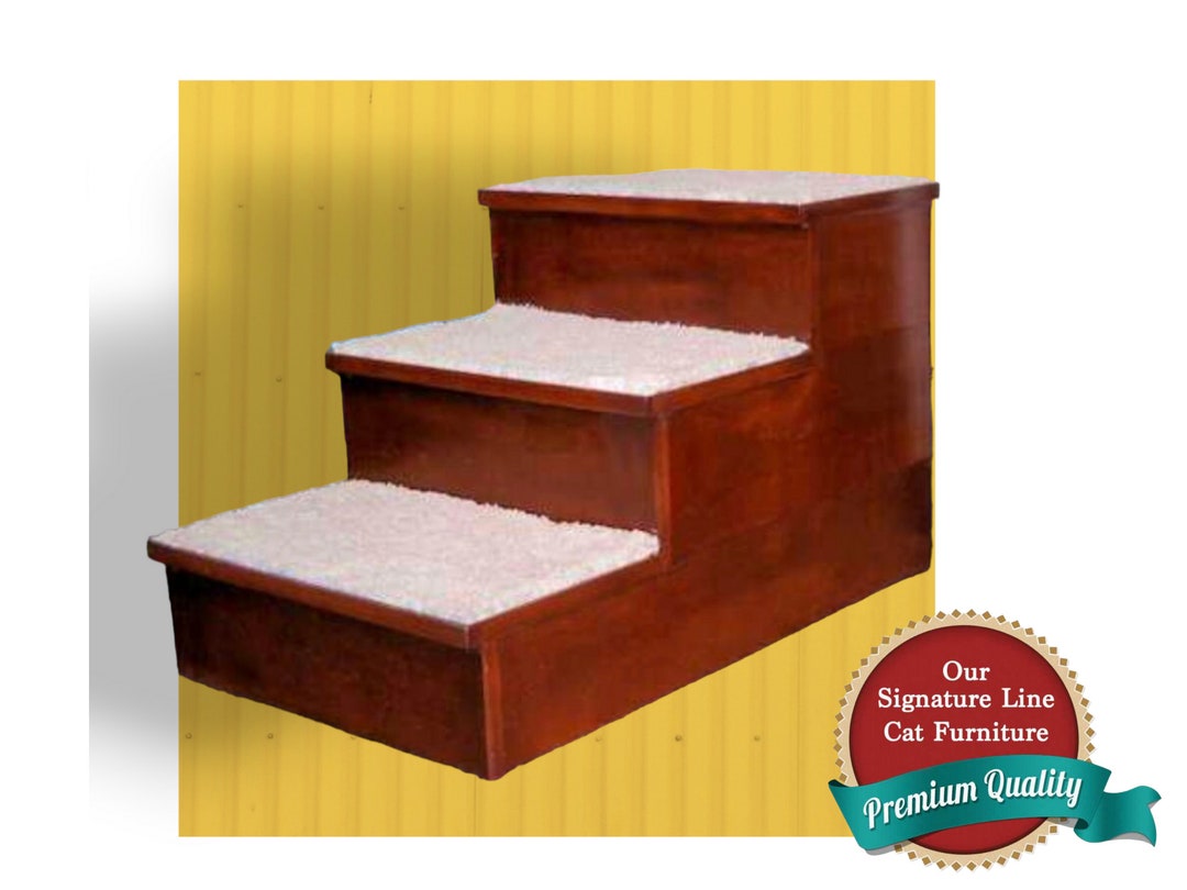 Hardwood Pet Steps 1, 2 or 3 Step Height, Stairs for Pets, Steps for