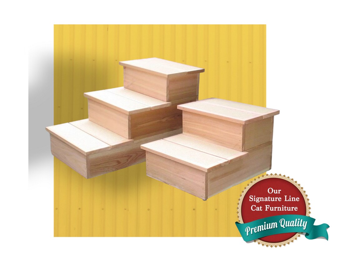 Handcrafted Real Cedar Pet Steps in Your Choice of 1, 2, 3 or 4 Steps