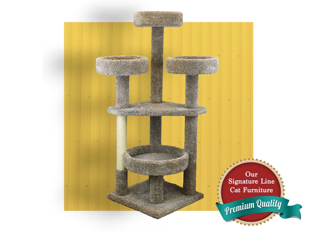 Ergonomic 65 Large Breed Cat Tree Tower, 4 Round Perches, Oversized