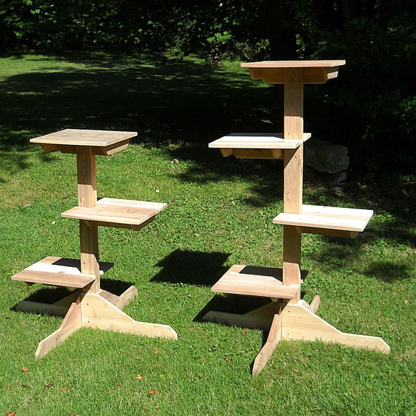 Outdoor (or Indoor) Cedar Cat Tree - Weather Resistant Multiple Perches for Cats to Climb, Play and Lounge Inside or Outside