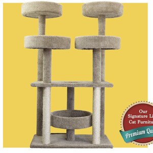 Ergonomic 55" Cat Tower Castle Gym for BIG Cats, Oversized Sturdy Base & Perches, Cats Love It, Made in the USA, 7713060057