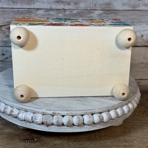 Teal Orange Floral Handmade Wood Crate Riser Great for Coffee/tea or ...