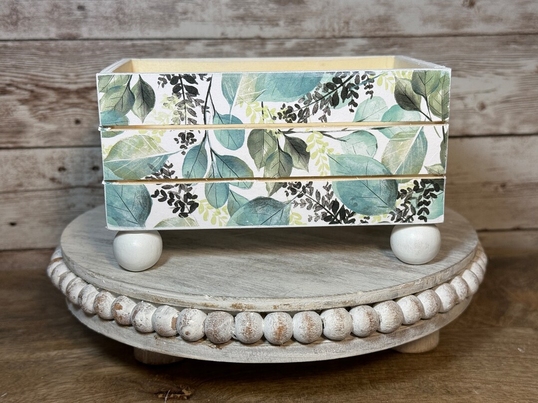 Greenery Handmade Wood Crate Riser Great for Coffee/tea or Cocoa Bars ...