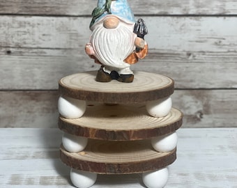 Set of 3 Micro Mini Wood Cut Risers for. Miniature Decor | Tier Tray Decor | Garden Fairy Holder | Table Decor | Mini Pumpkins | Gem Display