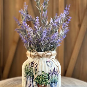 French Country-Modern Farmhouse Lavender Arrangement-Rustic Farmhouse Arrangement-Charming Lavender Arrangement-Lavender Centerpiece