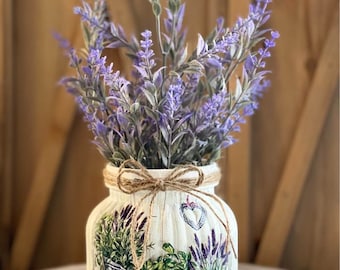 French Country-Modern Farmhouse Lavender Arrangement-Rustic Farmhouse Arrangement-Charming Lavender Arrangement-Lavender Centerpiece