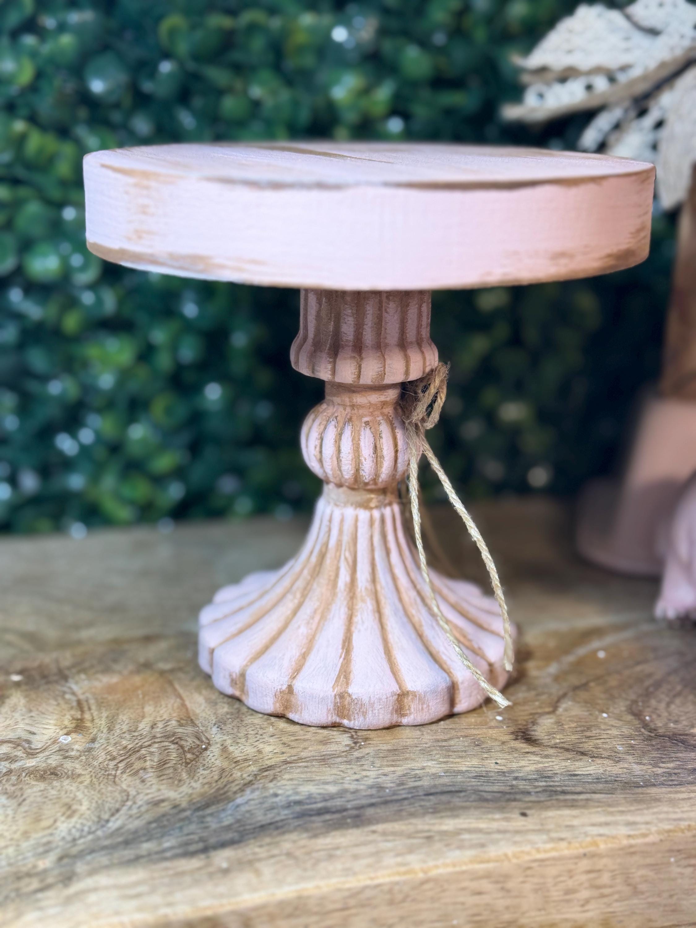 Pink Cake Riser Pink Antiqued Pedestal Riser: Rustic French Country Cottage Decor - Etsy