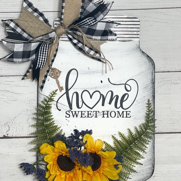 Mason Jar Wall Decor Sunflower Etsy