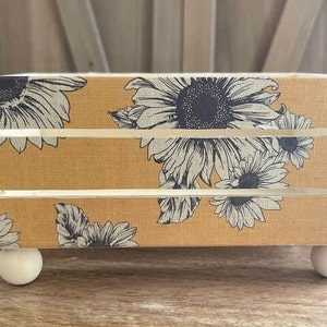 Beautiful Rustic Sunflower Handmade Wood Crate Riser, Great for Coffee ...