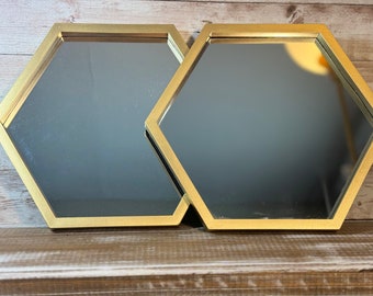Gold Decorative Floral Mirrors | Bathroom Decor | Wall Hanging | Bling Decor | Vanity Bedroom Hallway Mirrors | Singles | Sets