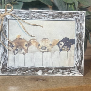 Farmhouse Calf Trio Farmhouse Kitchen Sign | Rustic Distressed | 8&quot;x6&quot;