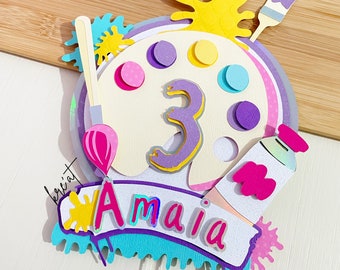 Little Artist Birthday Paint Theme Birthday Artist Paper Craft