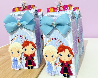 Frozen Inspired Milk Boxes, Frozen Favor Box, Frozen Candy Boxes, Frozen Birthday