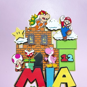 Super Mario Bros Cake Topper Bowser Castle Cake topper Mario Bros Party