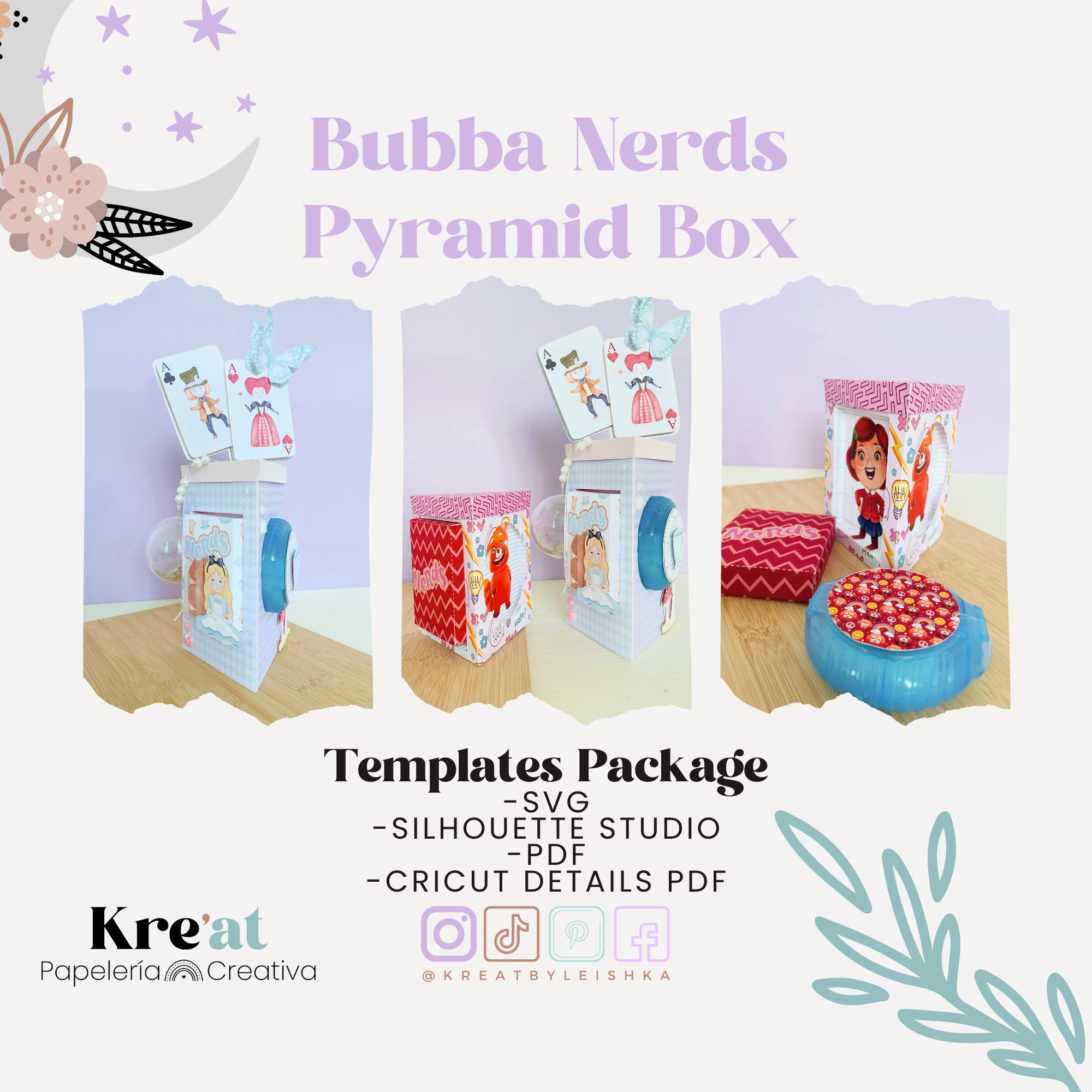 Bubba Nerds Pyramid Box Template, Favor Box Template, Box Template, Candy Box Template, Read Description First