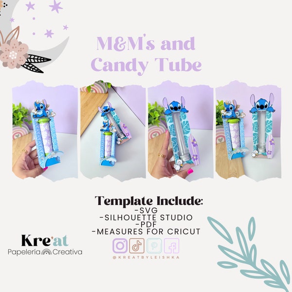 Modèle M&M’s et Candy Tube, lire d’abord la description, Silhouette et Cricut convivial