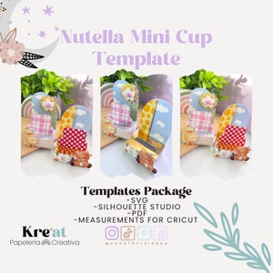 Nutella Mini Cup Display Template, Read Description First, Silhouette and Cricut User Friendly zdjęcie 1