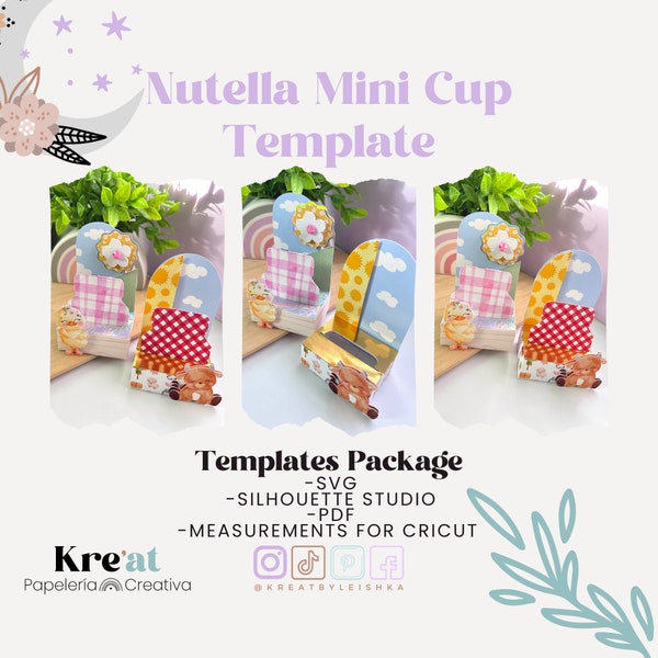 Nutella Mini Cup Display Template, Read Description First, Silhouette and Cricut User Friendly