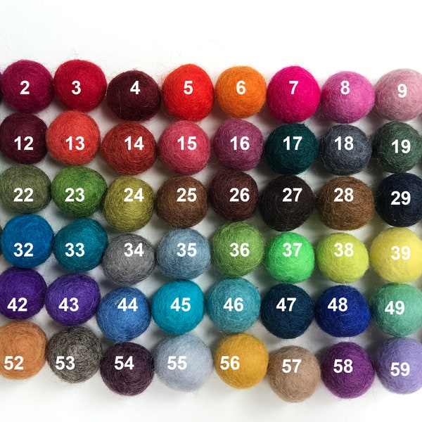 Felt Balls  2.5cm // Felt Pom Pom Balls 25mm // Felt Balls Assorted Colours //  Felt Balls For DIY Projects // Felt Balls Assorted Colours