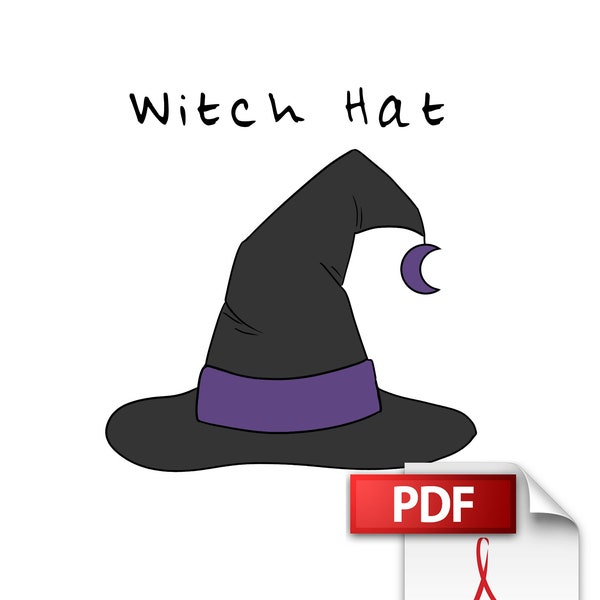 Witch Hat Stained Glass Pattern - PDF Digital Download