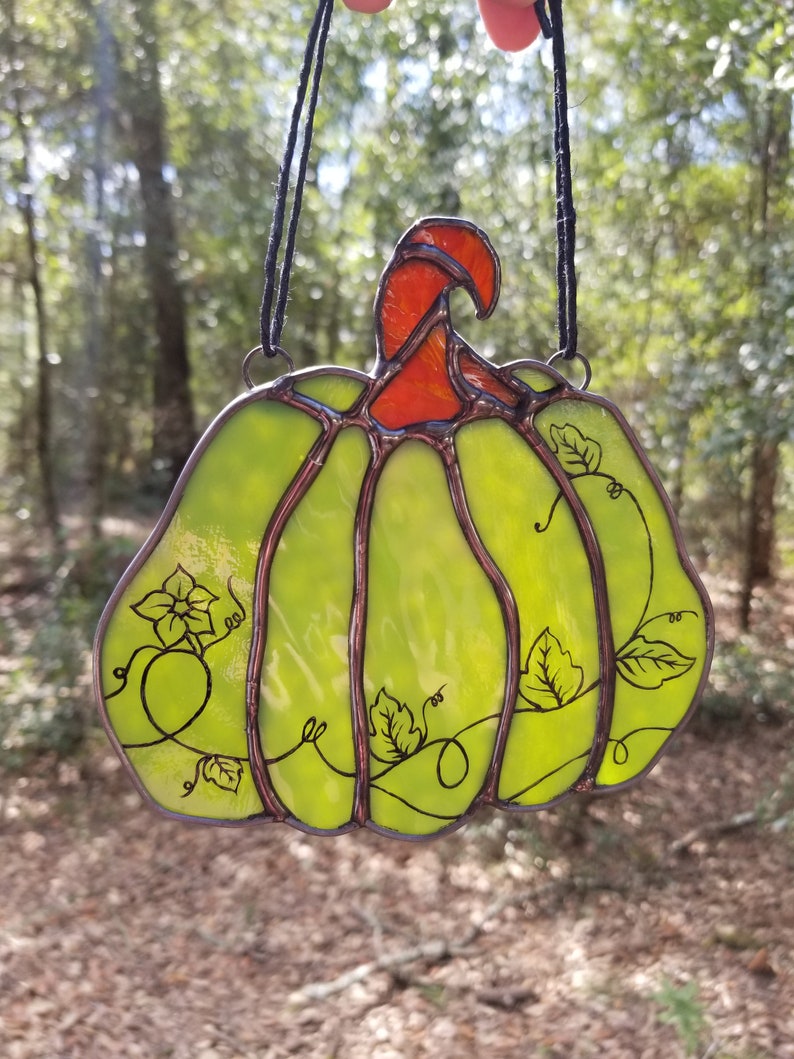 Whimsical Pumpkin Stained Glass Template PDF Digital Etsy