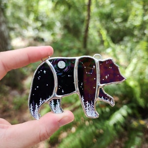 Ours rêveurs Ours en vitrail, Bear Lover Art, Ursa Major