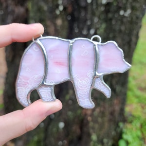 Ours rêveurs Ours en vitrail, Bear Lover Art, Rosey