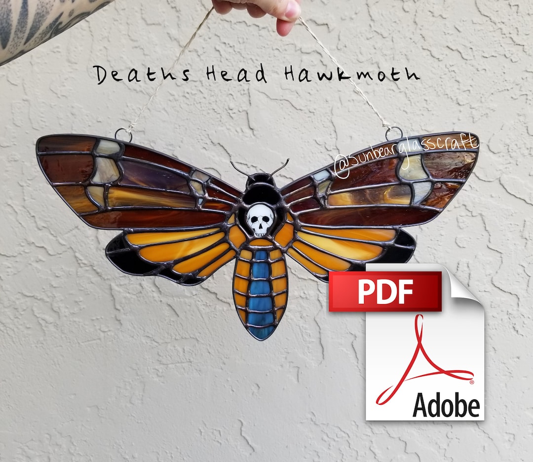 Death's-head Hawkmoth Stained Glass Pattern - PDF Digital Download - Etsy